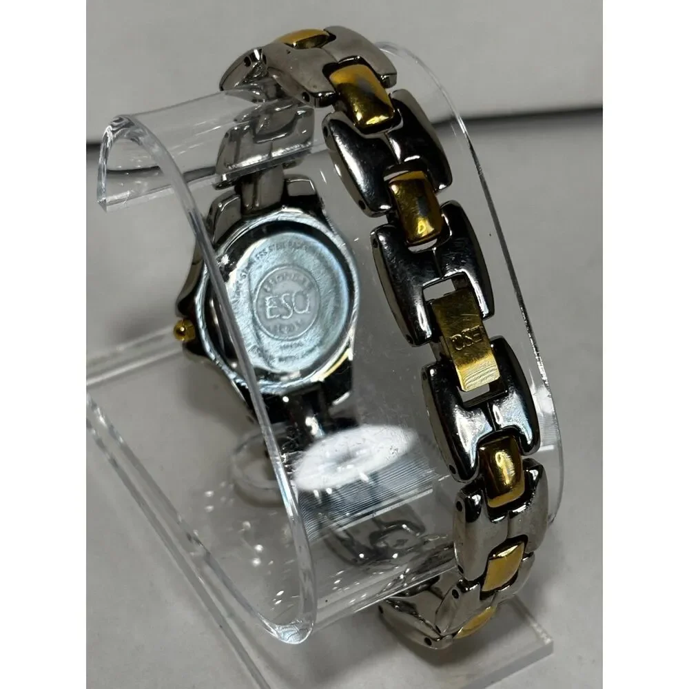 ESQ by Movado two-tone MOP dial quartz vintage women's watch, running